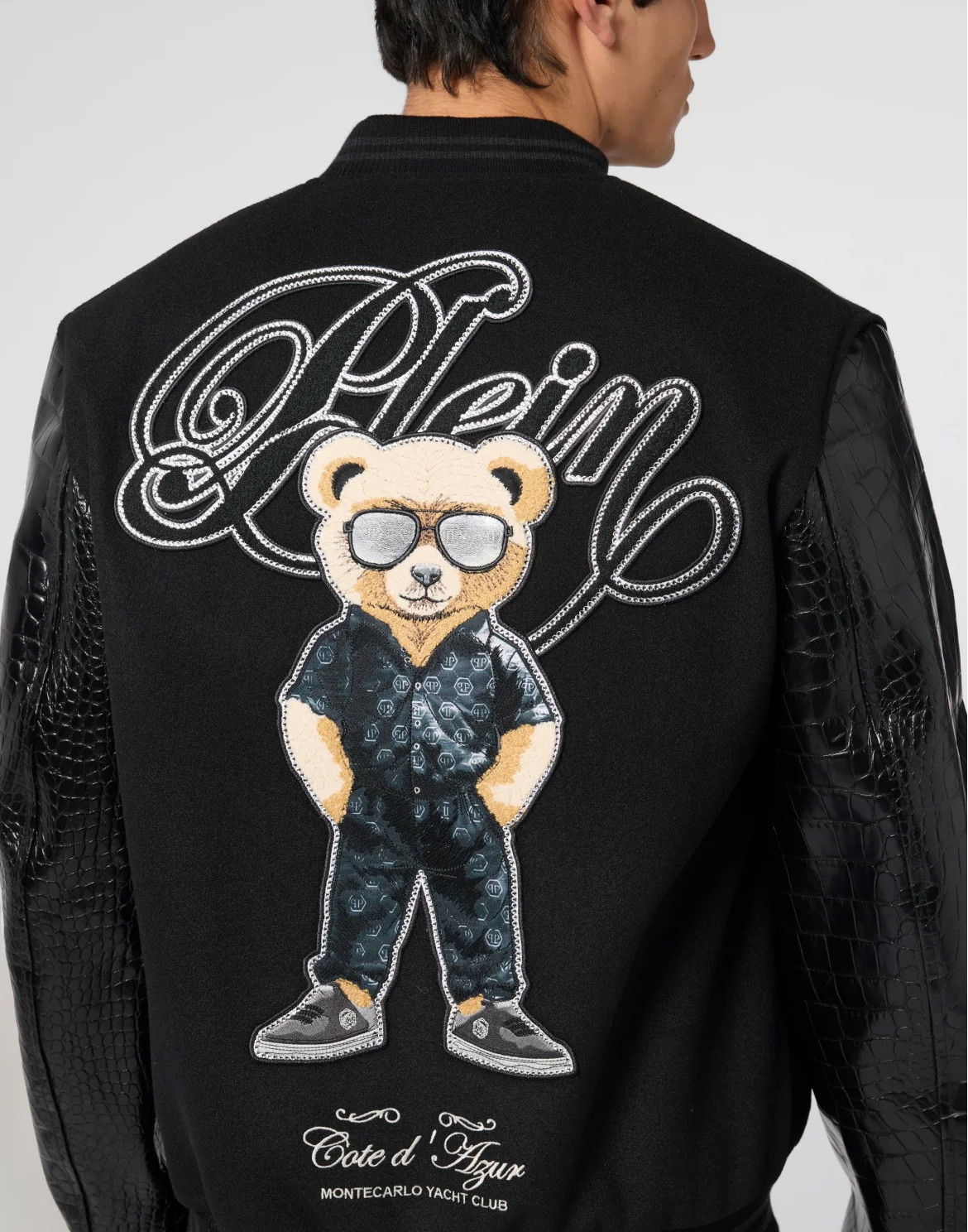 Varsity Bomber Jacket Teddy Racer, цвет: Черный
