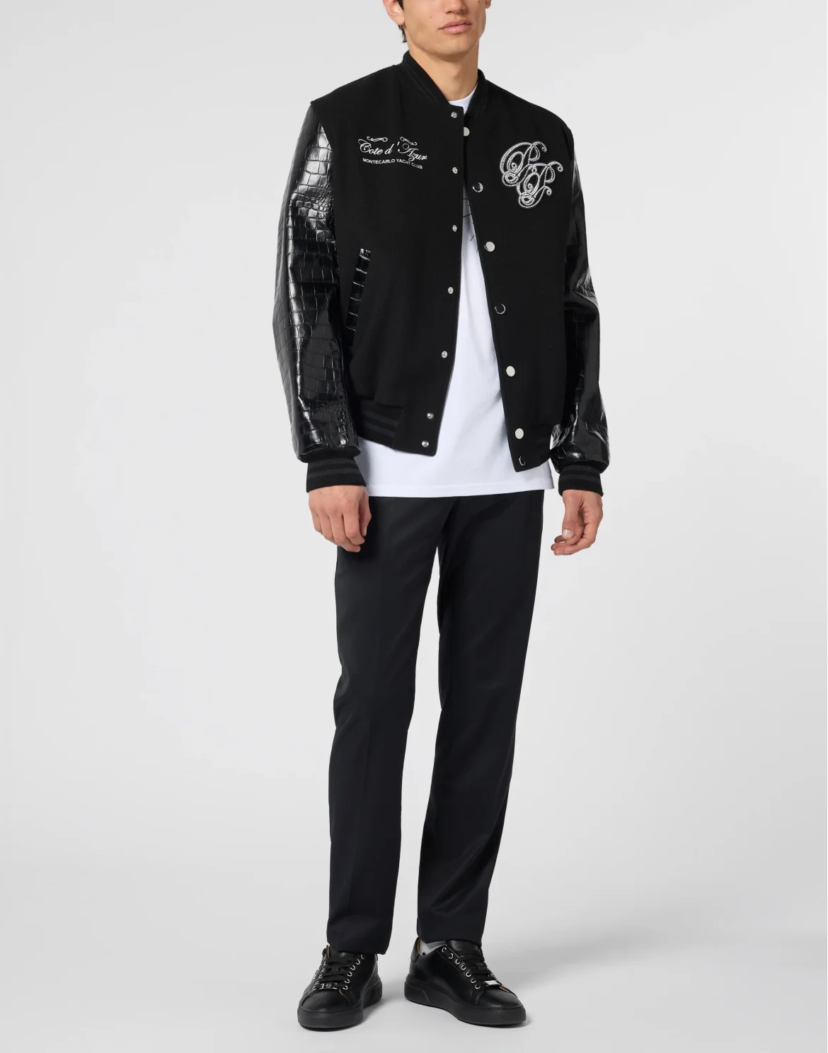 Varsity Bomber Jacket Teddy Racer, цвет: Черный