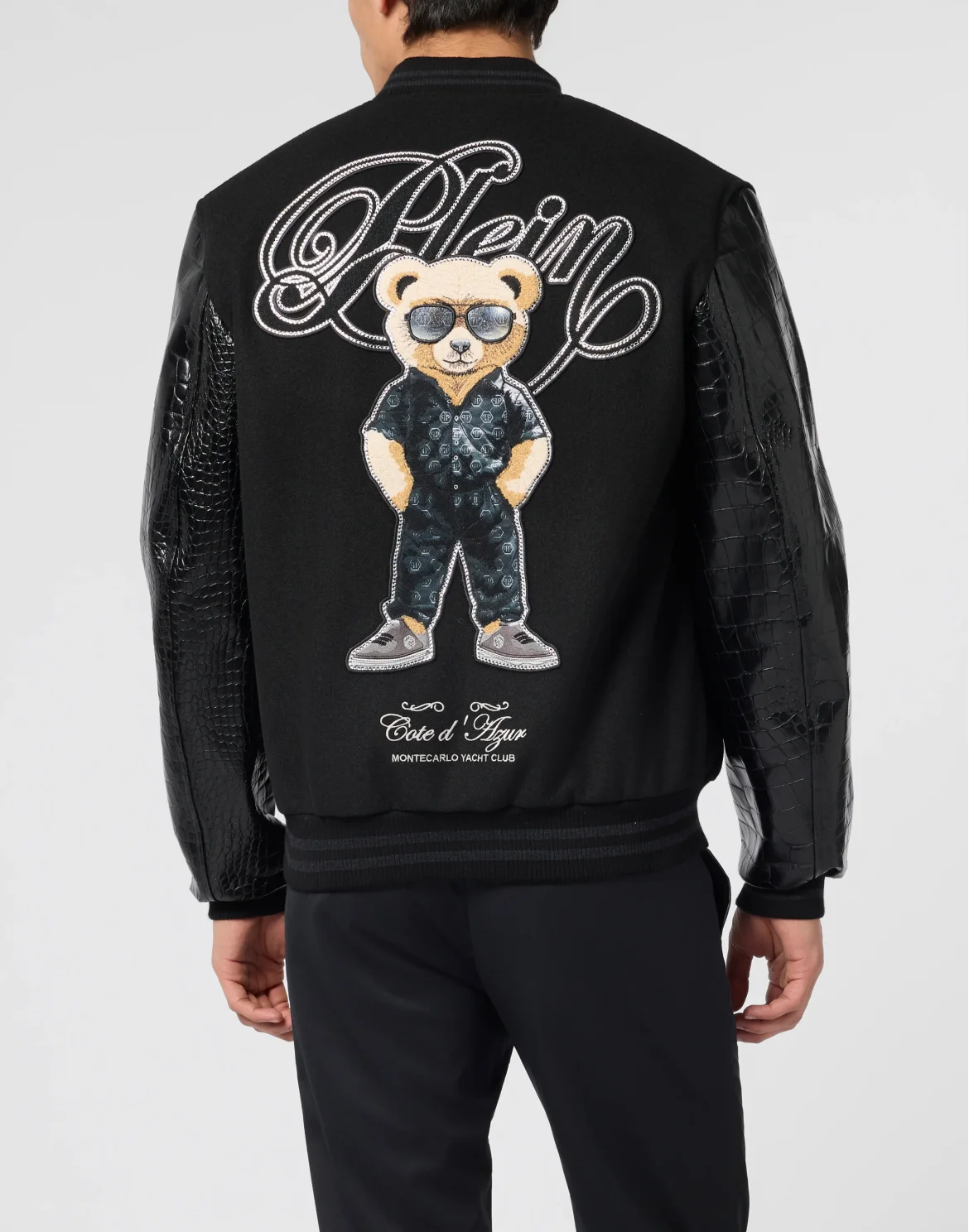 Varsity Bomber Jacket Teddy Racer, цвет: Черный