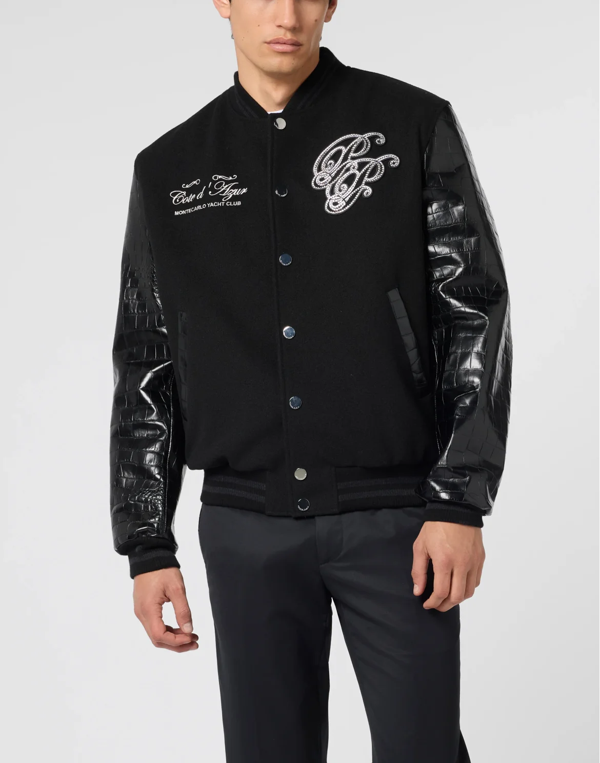Varsity Bomber Jacket Teddy Racer, цвет: Черный
