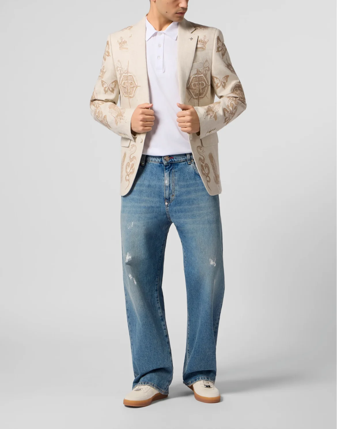 Gigolo Fit Blazer All-Over Tattoo, цвет: Бежевый