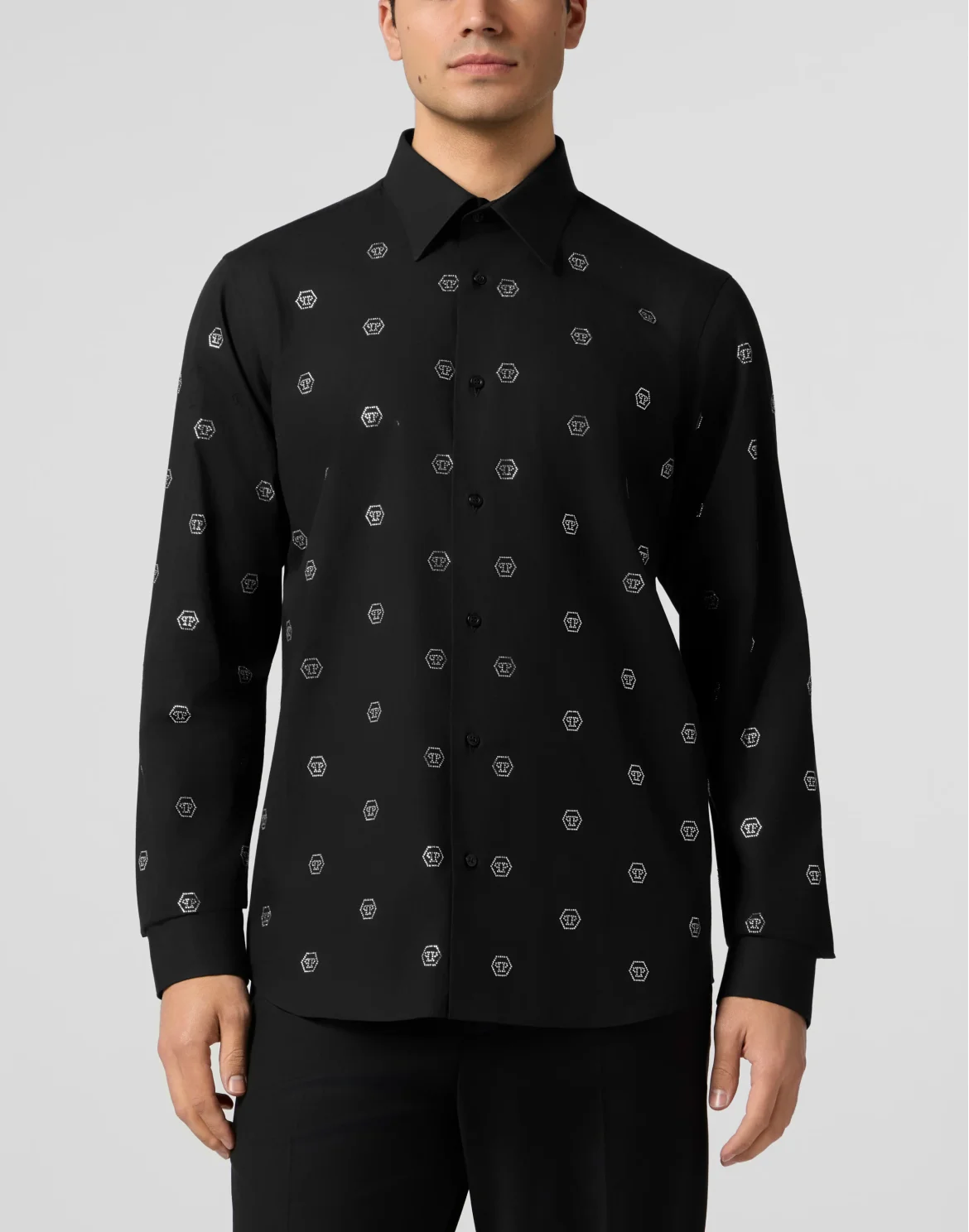 Sugar Daddy Cut Shirt Monogram Strass, цвет: Черный