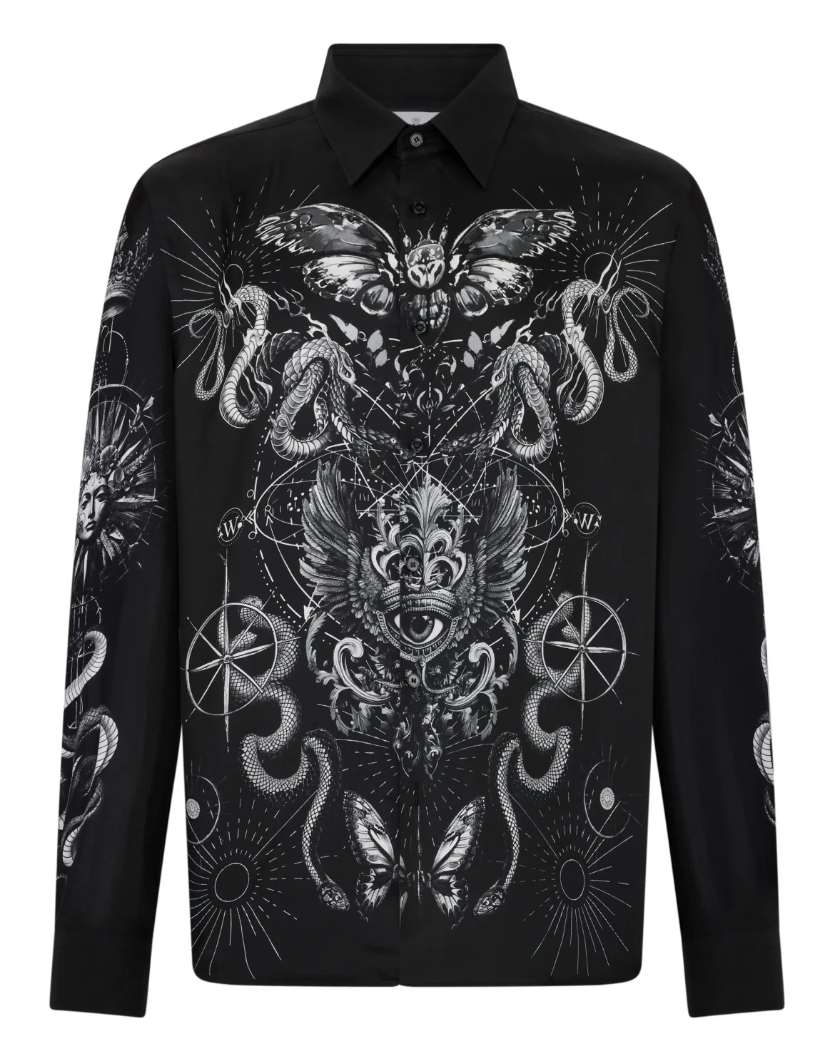 Silk Shirt All-Over Tattoo, цвет: Черный