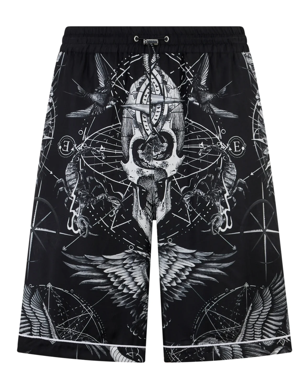 Silk Bowling Shorts All-Over Tattoo, цвет: Черный