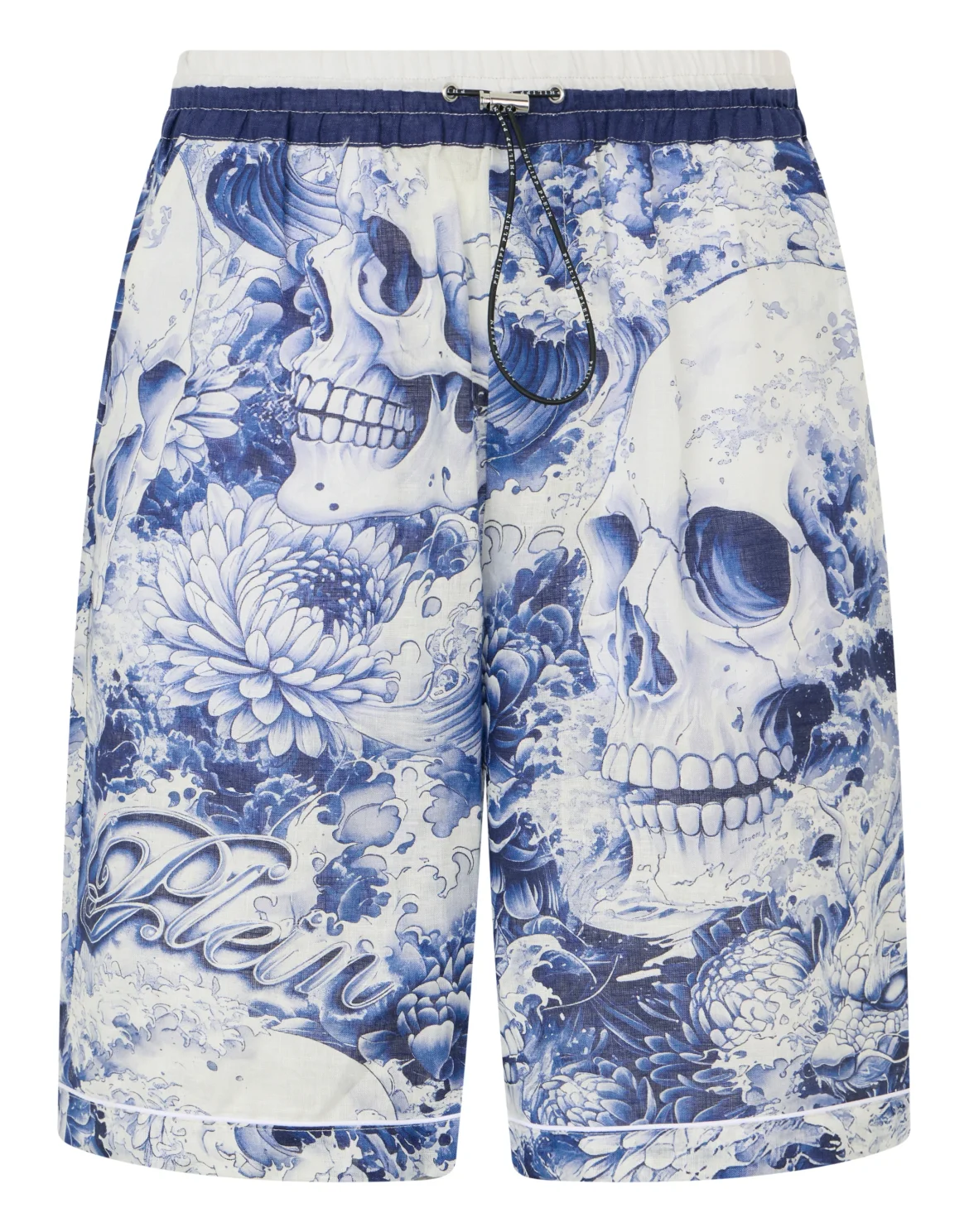 Linen Bowling Shorts All-Over Ceramic, цвет: Синий