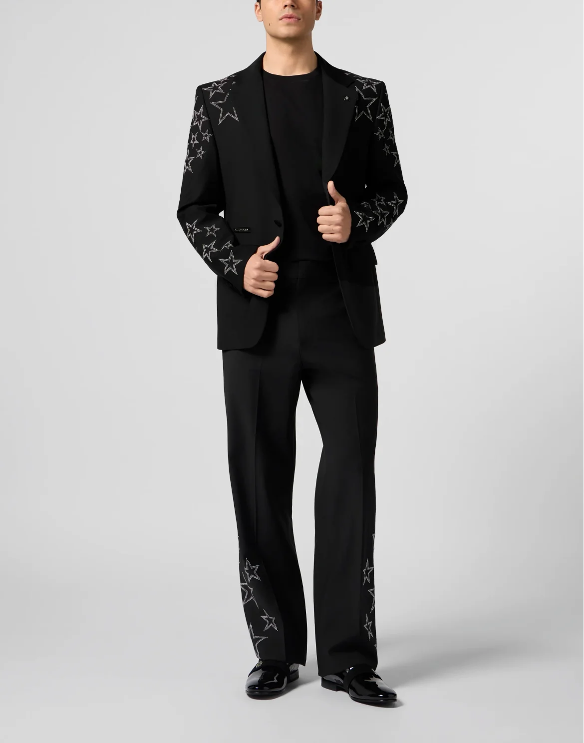 Loose Fit Trousers Stars Studs, цвет: Черный