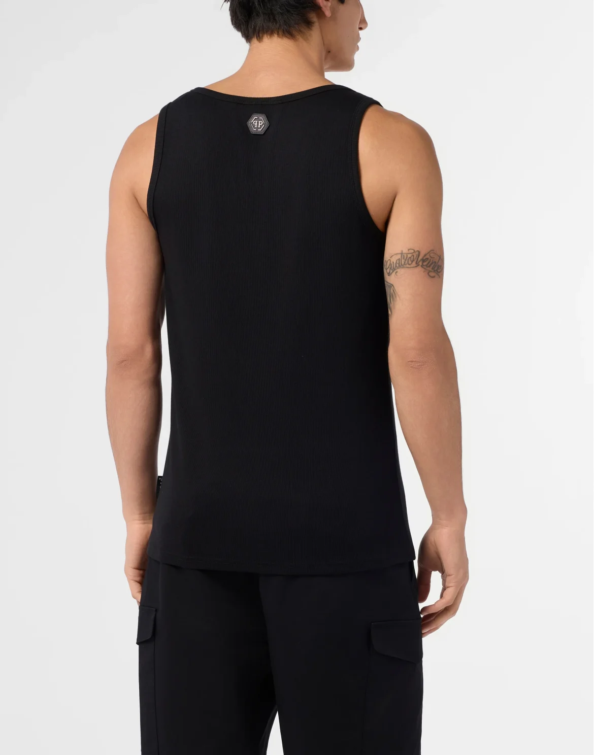 Cotton Tank Top Skull & Bones, цвет: Черный
