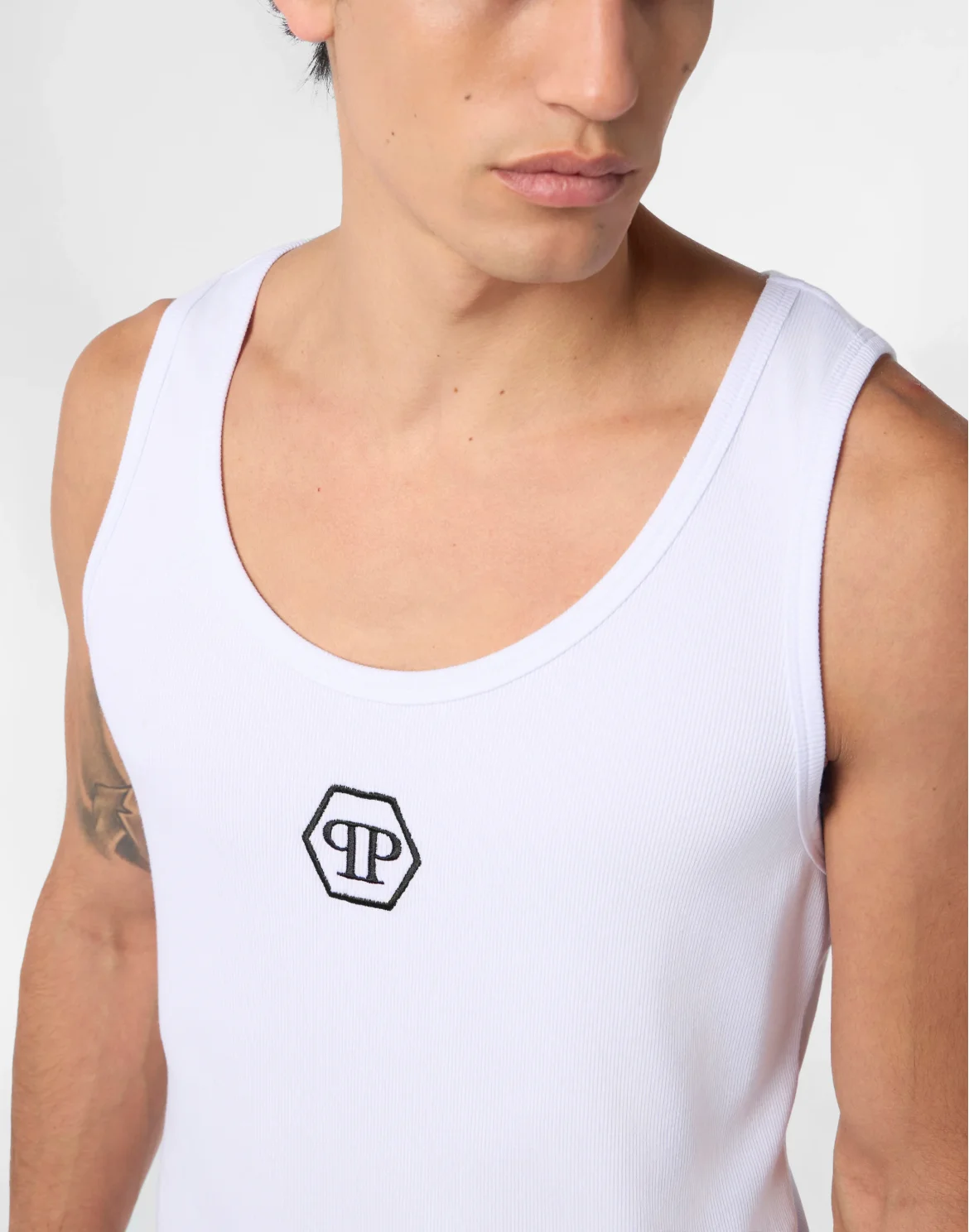 Cotton Tank Top Hexagon, цвет: Белый