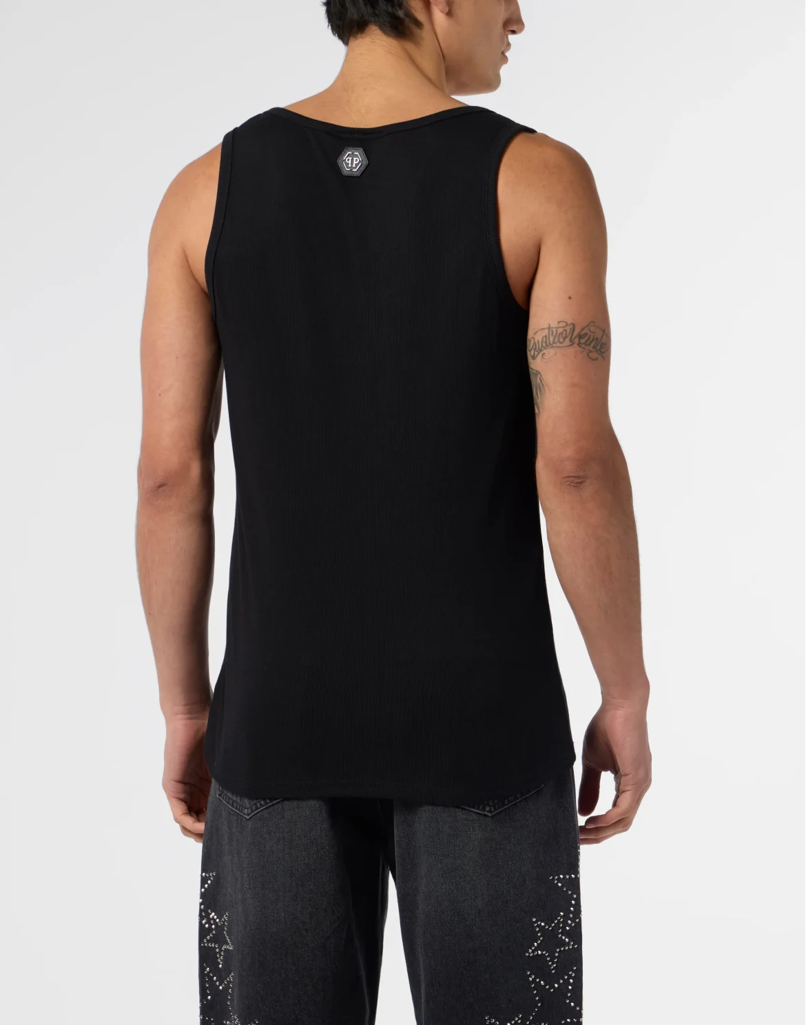 Cotton Tank Top Hexagon, цвет: Черный