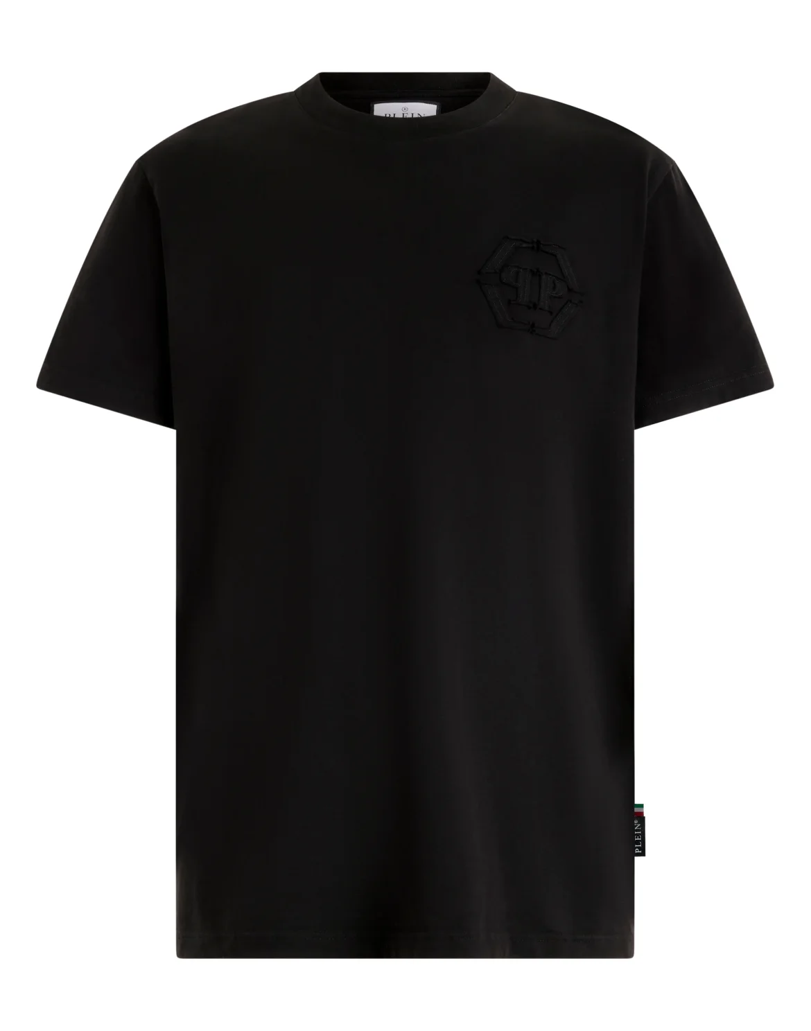 Round Neck T-Shirt Raw Edge Monogram Monogram, цвет: Черный