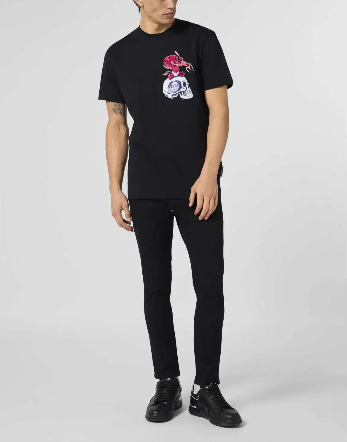 Round Neck T-Shirt Baby Devil Small, цвет: Черный