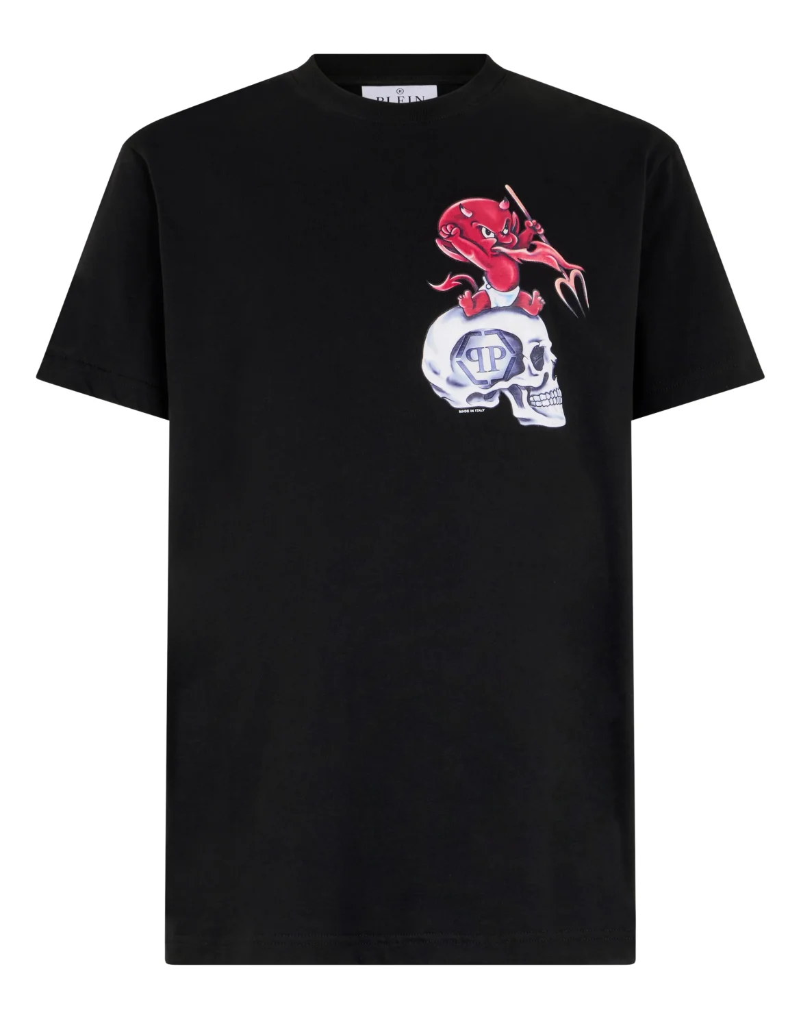 Round Neck T-Shirt Baby Devil Small, цвет: Черный