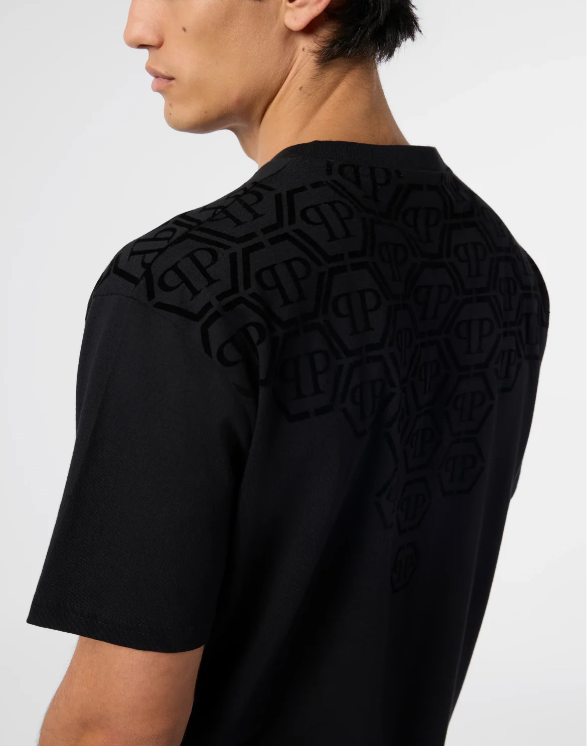 Round Neck T-Shirt Degrade Monogram Monogram, цвет: Черный