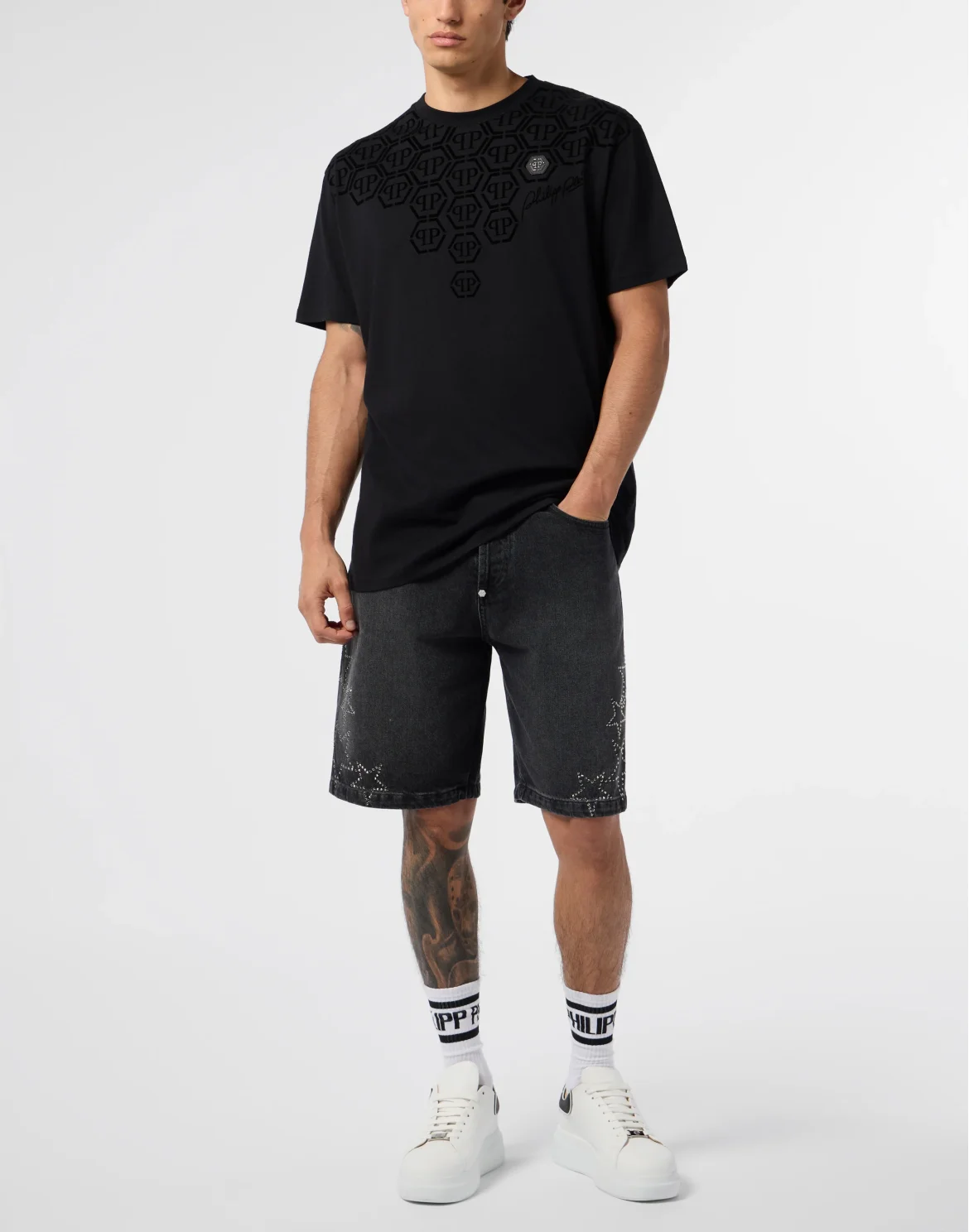 Round Neck T-Shirt Degrade Monogram Monogram, цвет: Черный