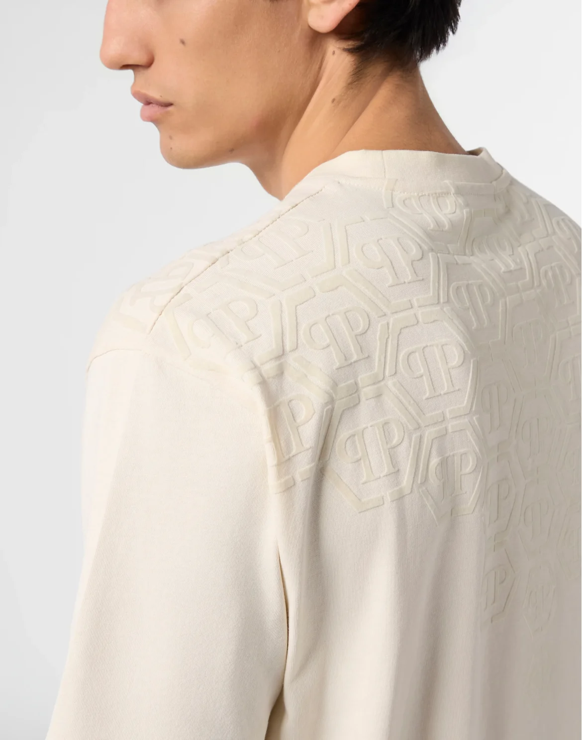 Round Neck T-Shirt Degrade Monogram Monogram, цвет: Бежевый