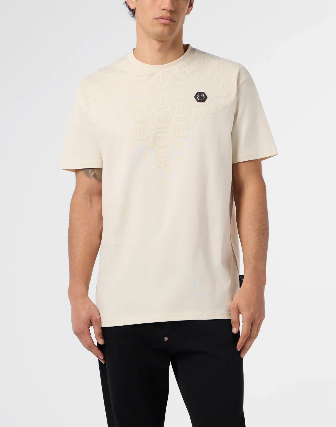 Round Neck T-Shirt Degrade Monogram Monogram, цвет: Бежевый