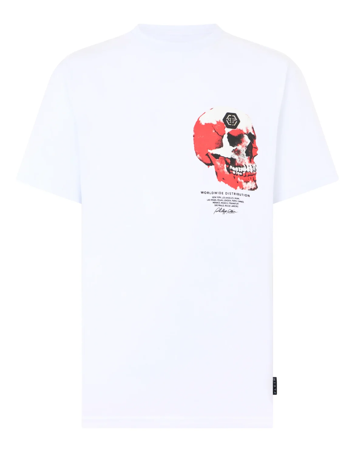 Roundneck T-Shirt Puffy Red Skull Skull, цвет: Белый