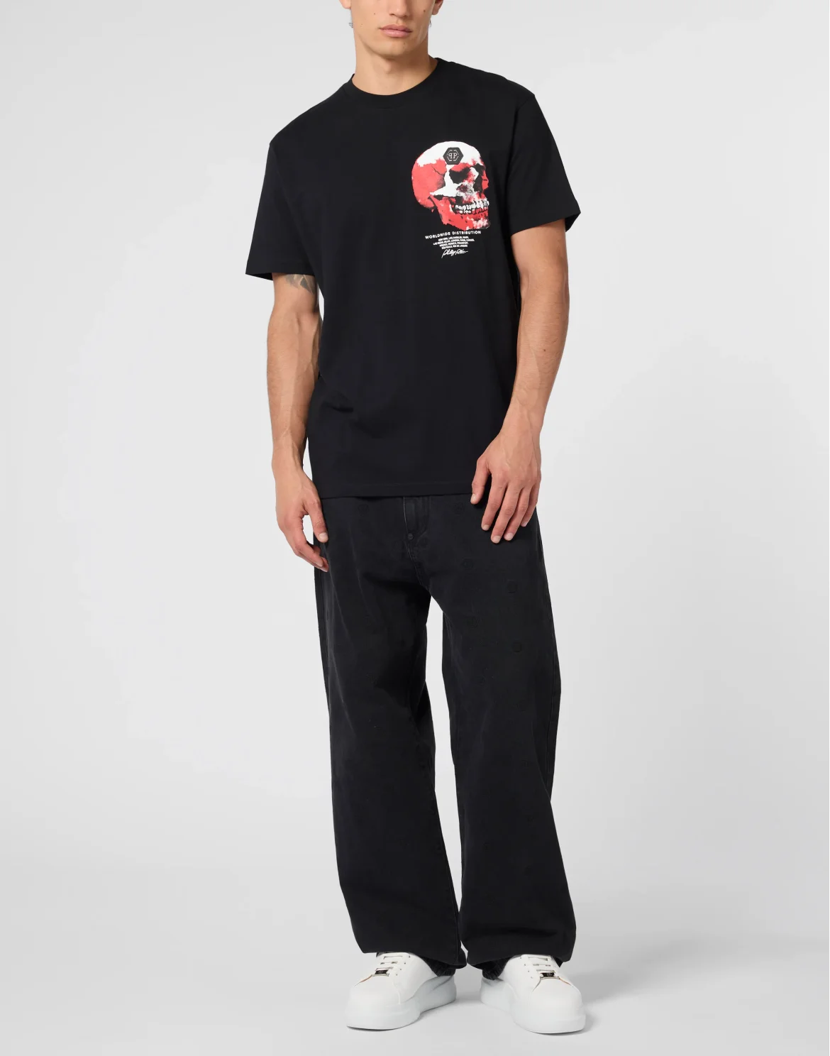 Roundneck T-Shirt Puffy Red Skull Skull, цвет: Черный