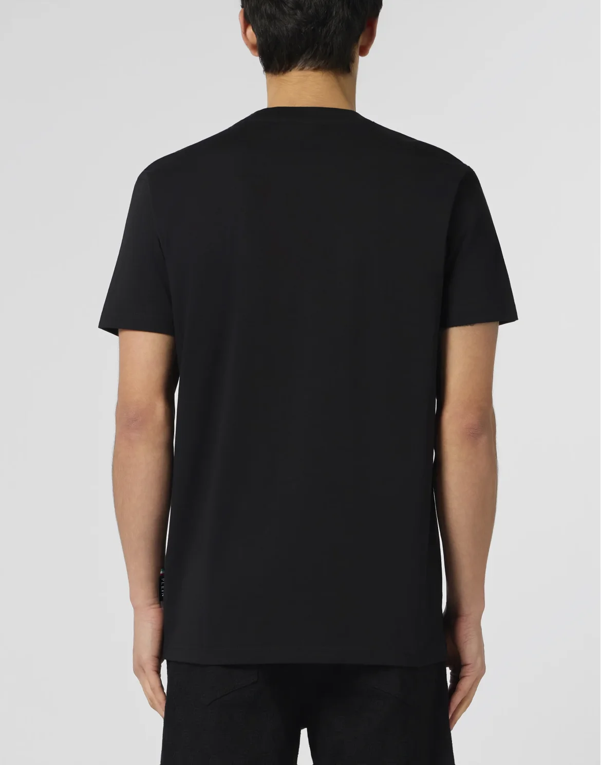 Round Neck T-Shirt Chest Embroidery Skull, цвет: Черный