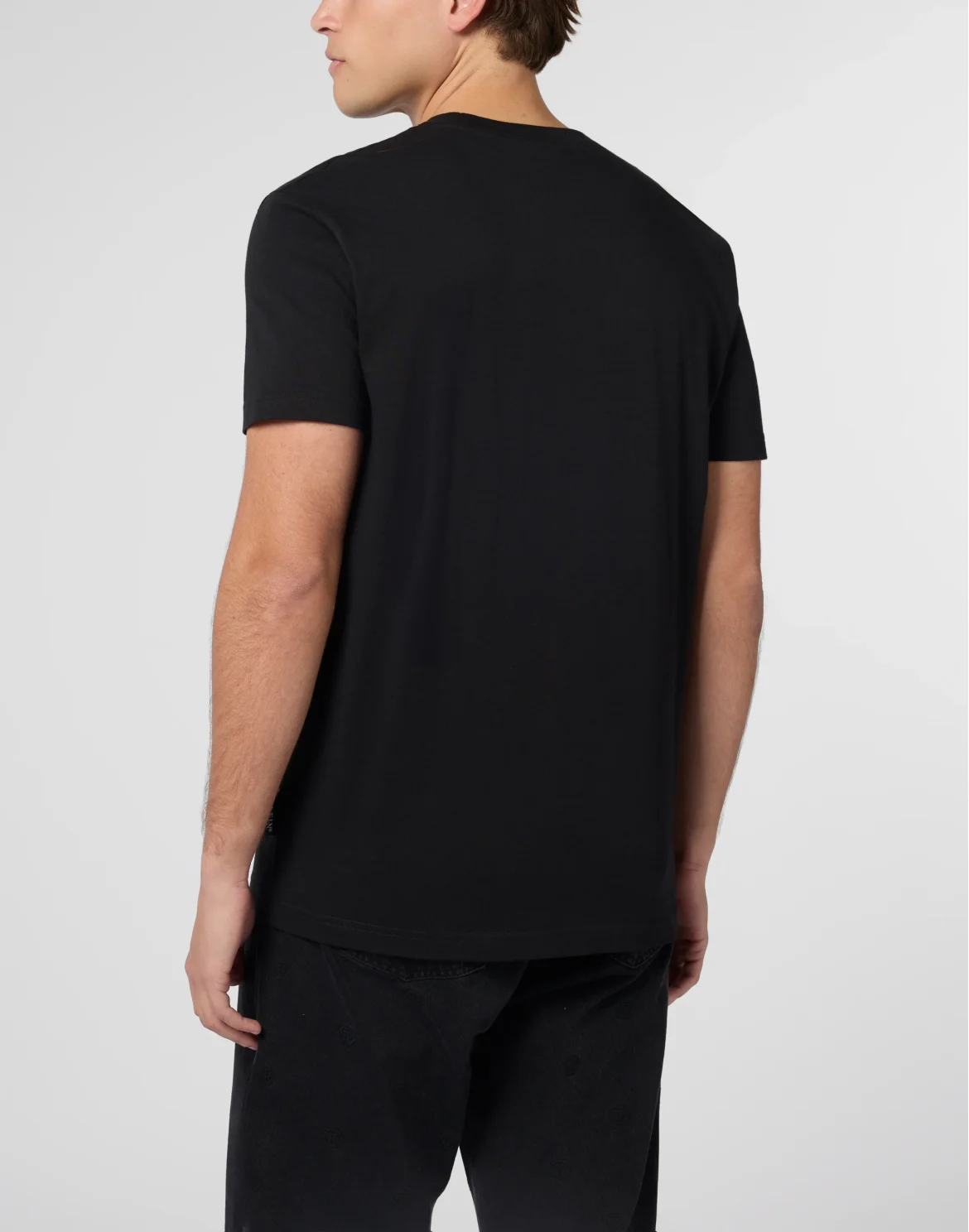 Round Neck T-Shirt Crown Crystals, цвет: Черный