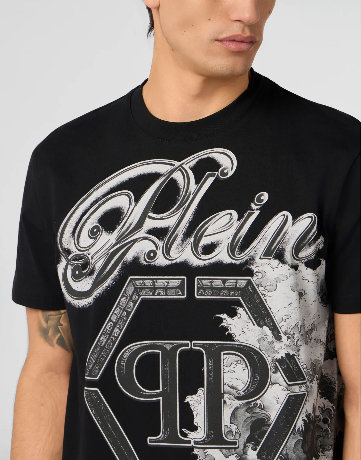 Round Neck T-Shirt Ceramic Signature, цвет: Черный