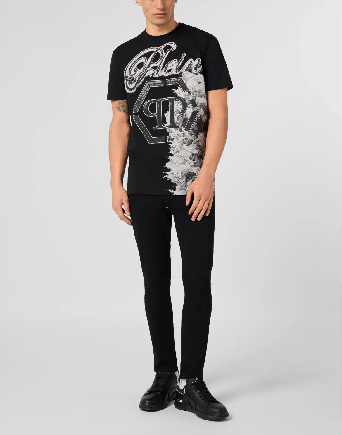 Round Neck T-Shirt Ceramic Signature, цвет: Черный