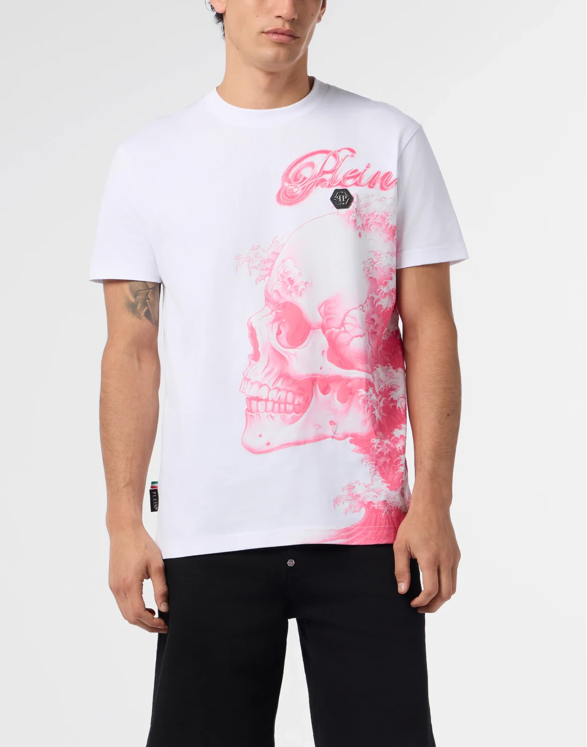 Round Neck T-Shirt Ceramic Skull, цвет: Белый