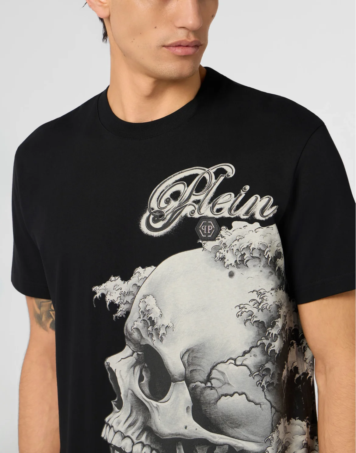 Round Neck T-Shirt Ceramic Skull, цвет: Черный