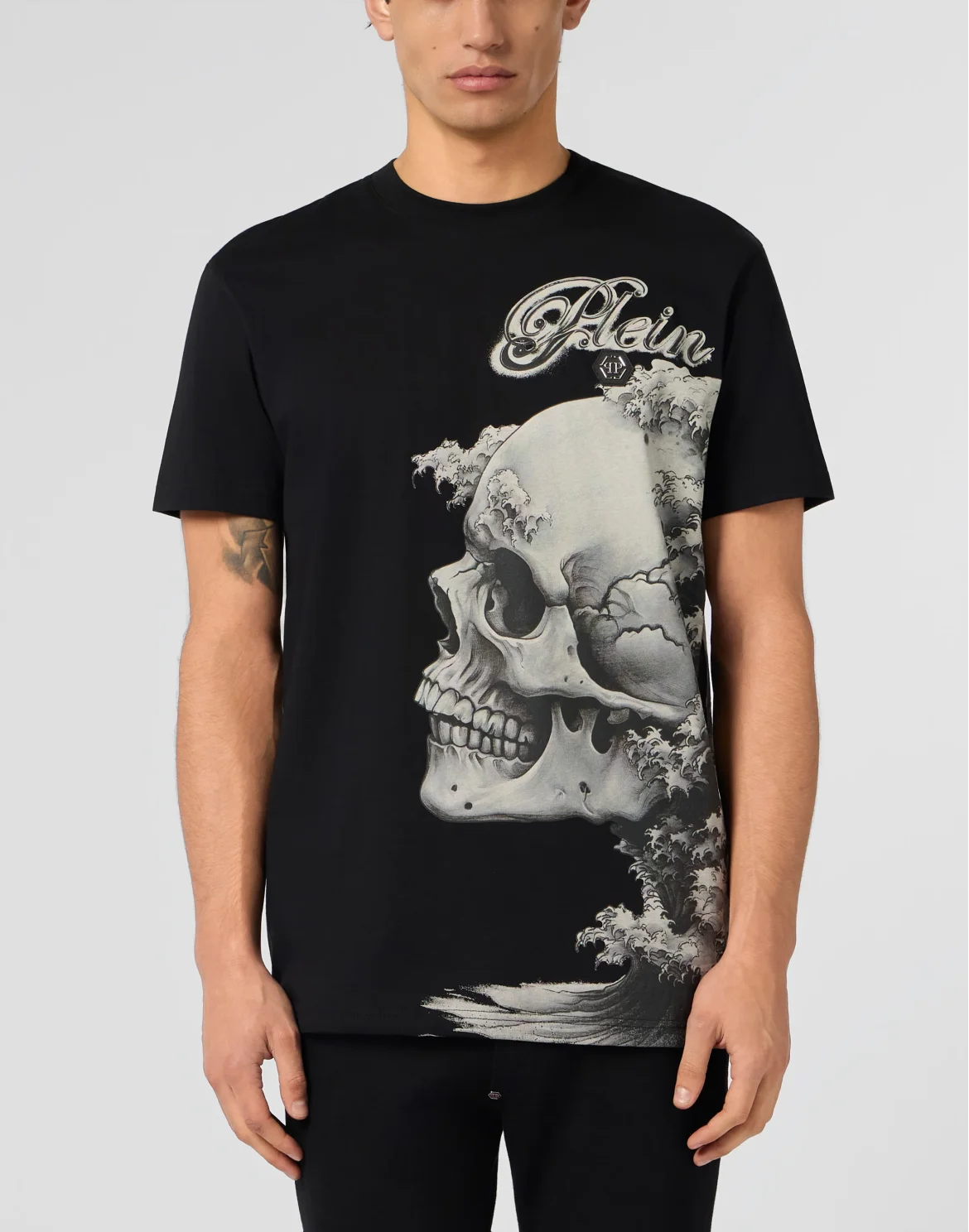 Round Neck T-Shirt Ceramic Skull, цвет: Черный
