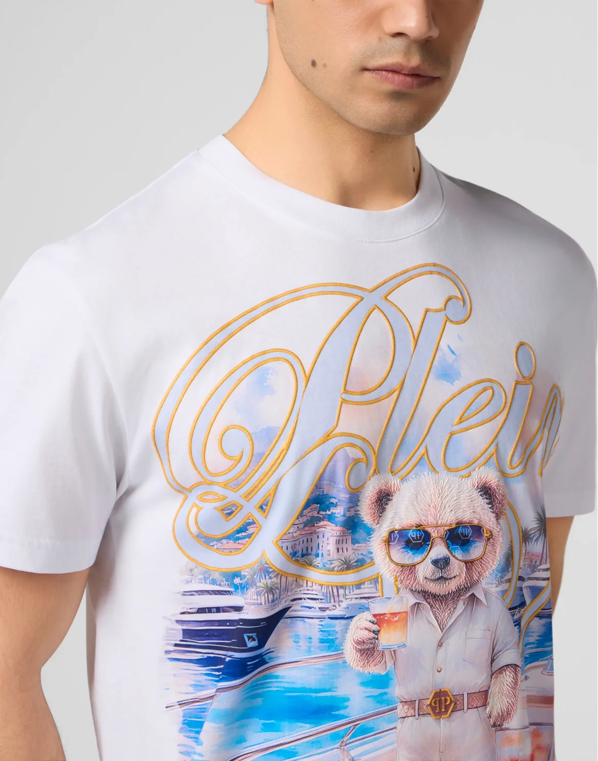 Round Neck T-Shirt Teddy Bear, цвет: Белый