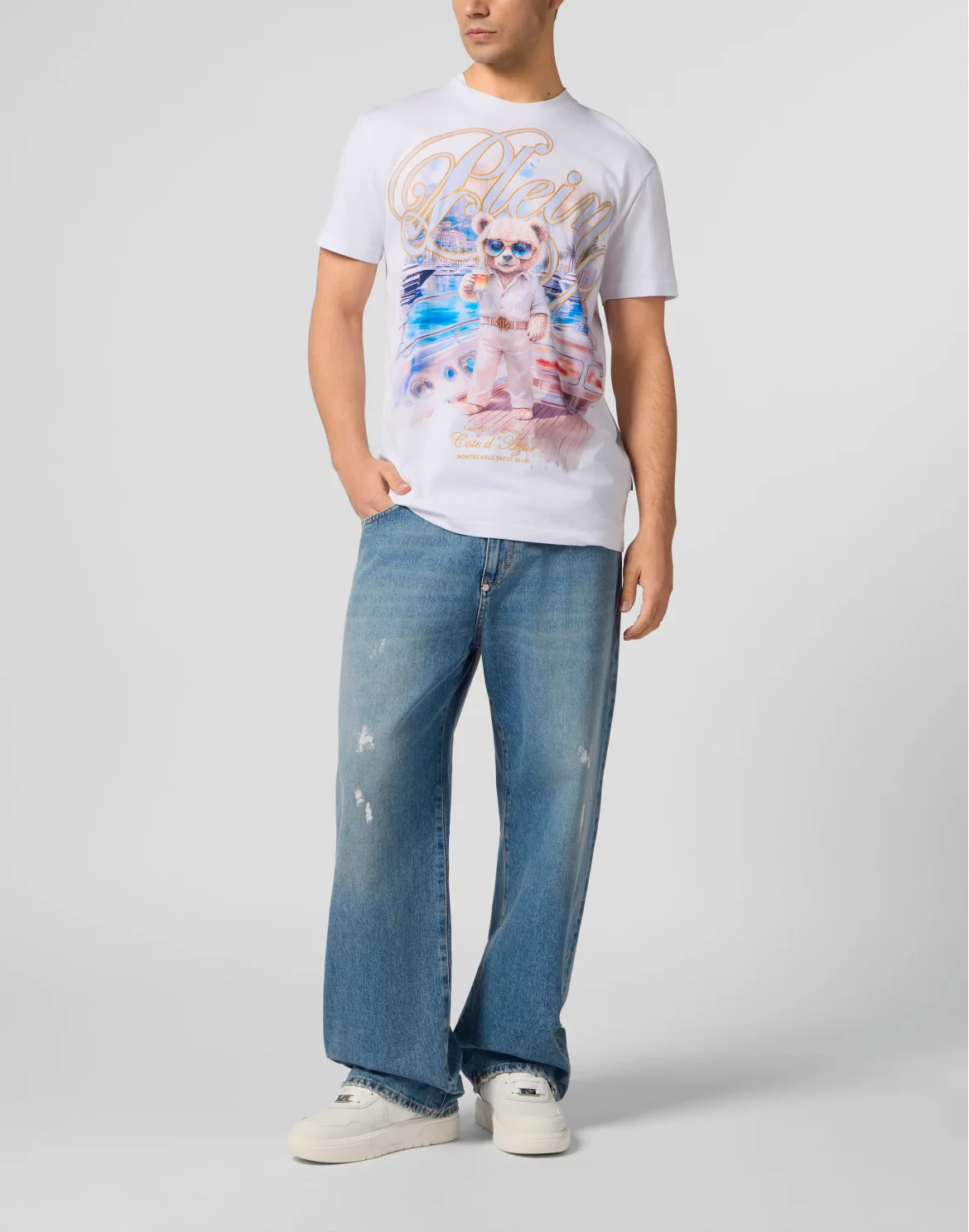 Round Neck T-Shirt Teddy Bear, цвет: Белый