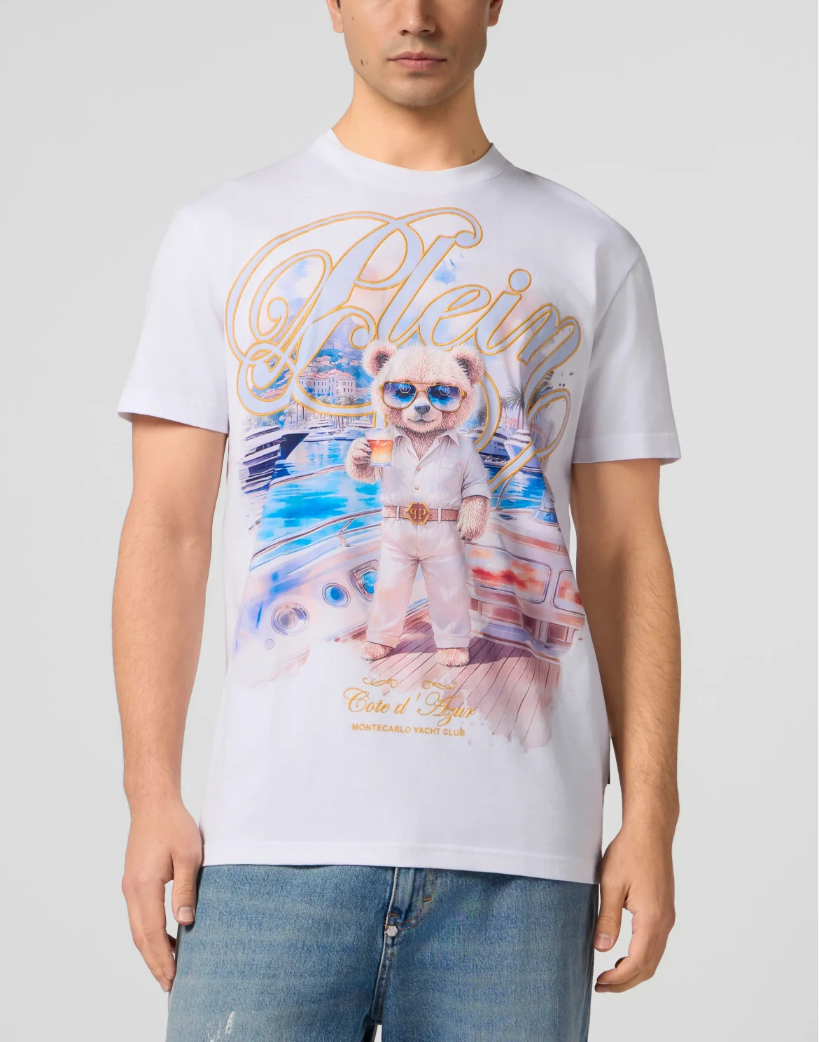 Round Neck T-Shirt Teddy Bear, цвет: Белый