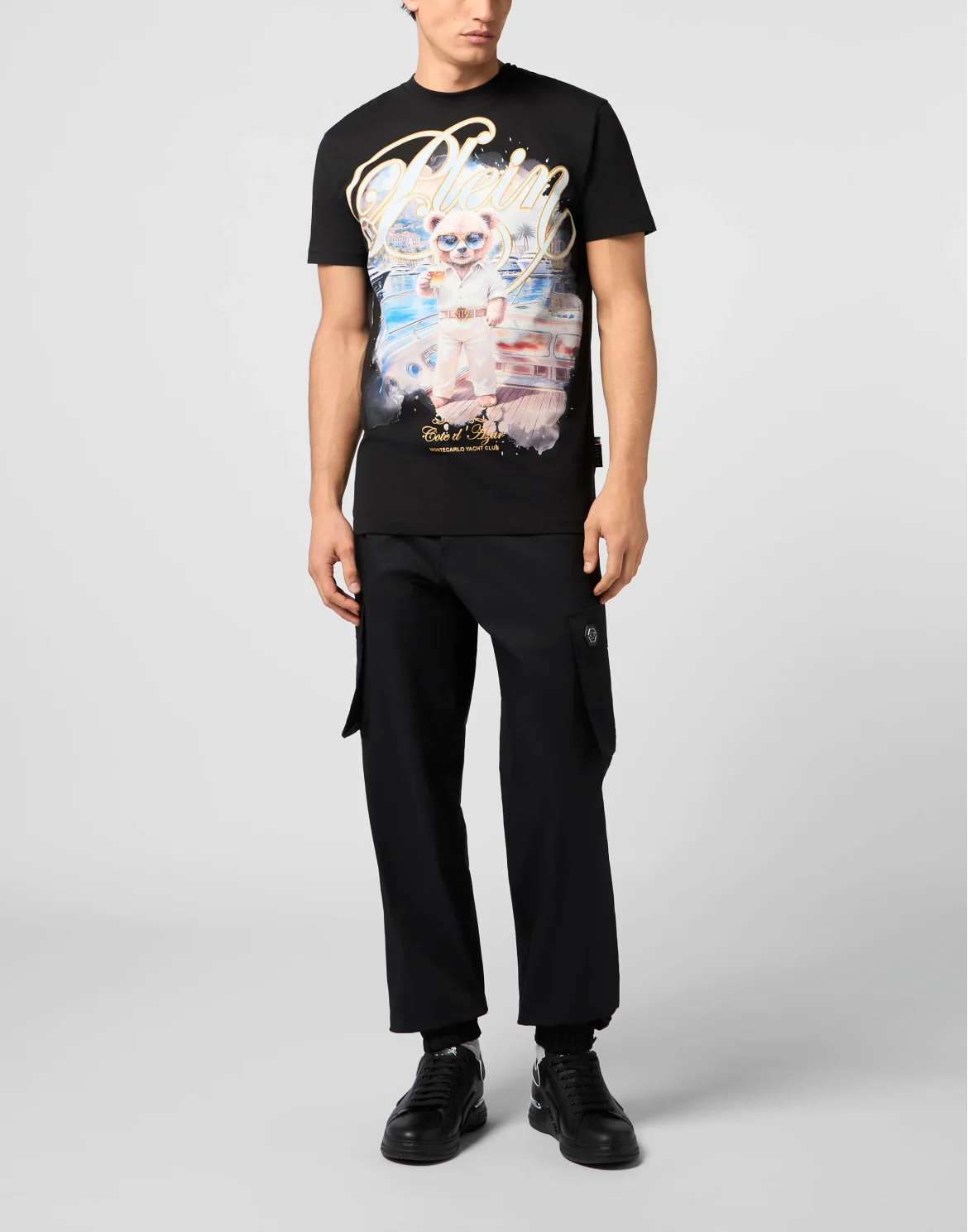 Round Neck T-Shirt Teddy Bear, цвет: Черный