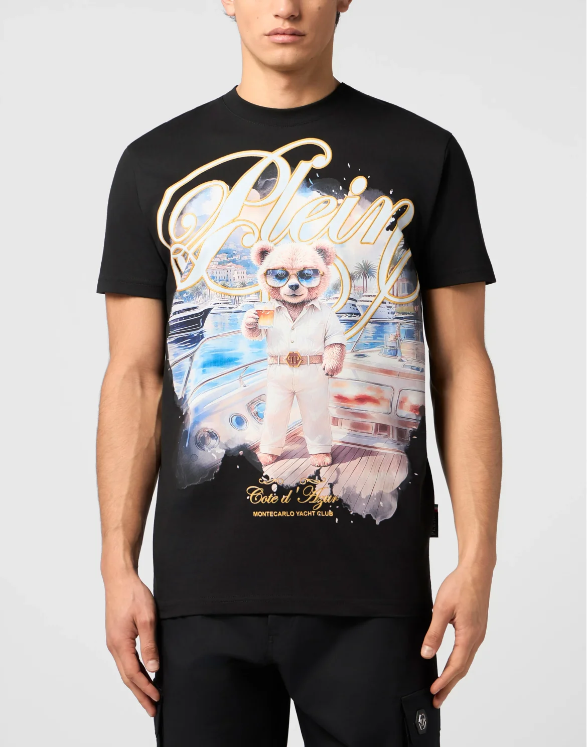 Round Neck T-Shirt Teddy Bear, цвет: Черный
