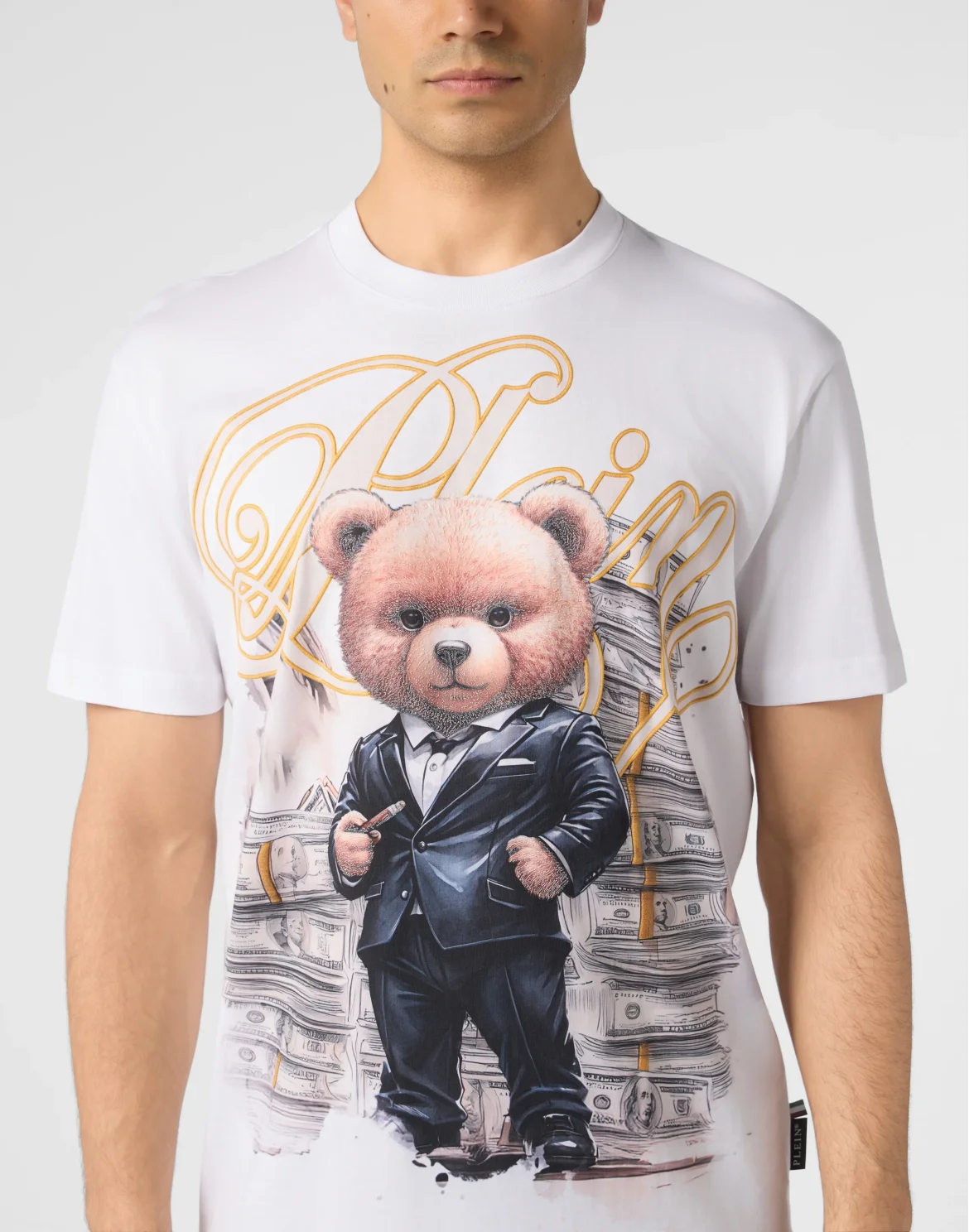 Round Neck T-Shirt Teddy Tuxedo, цвет: Белый