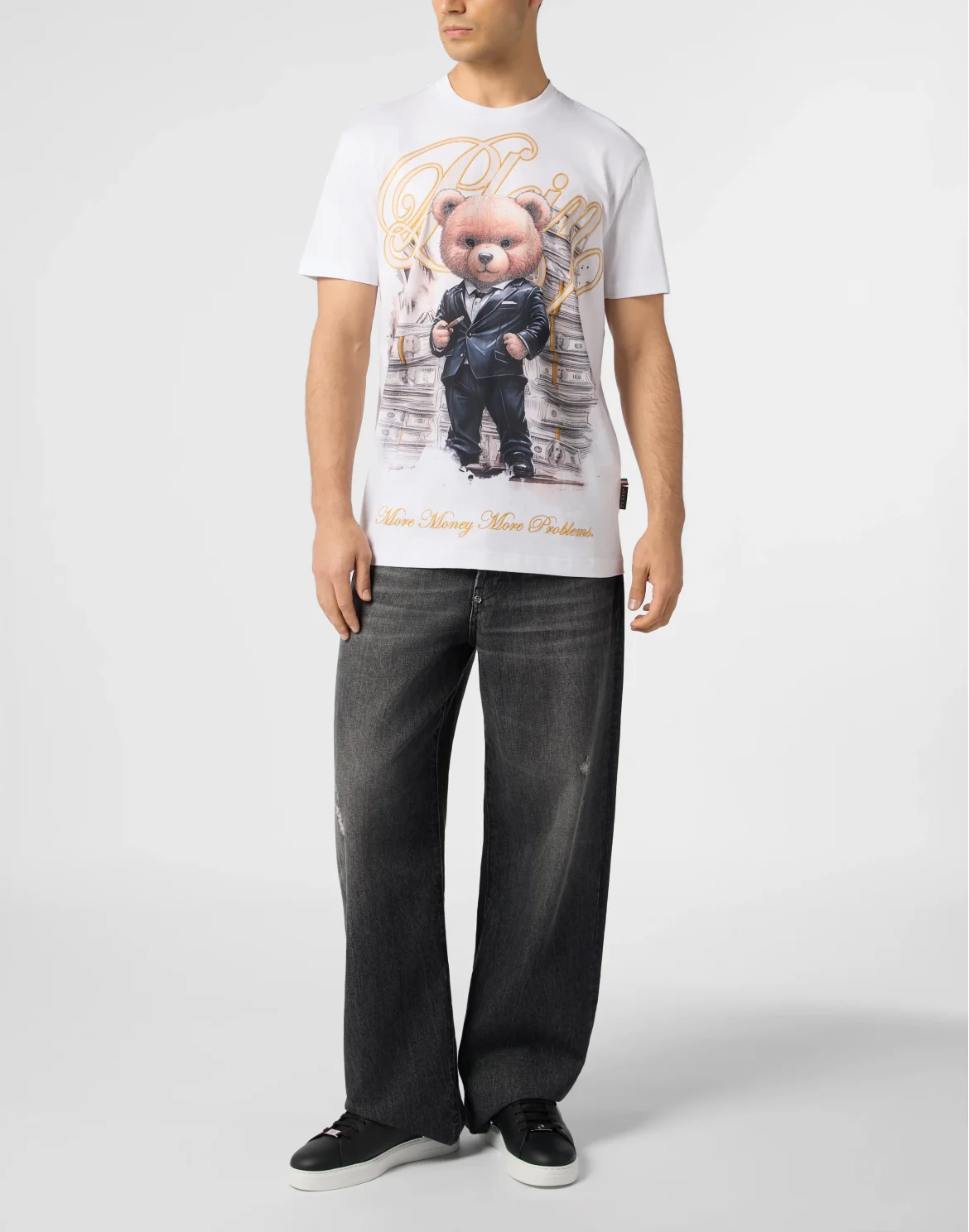 Round Neck T-Shirt Teddy Tuxedo, цвет: Белый
