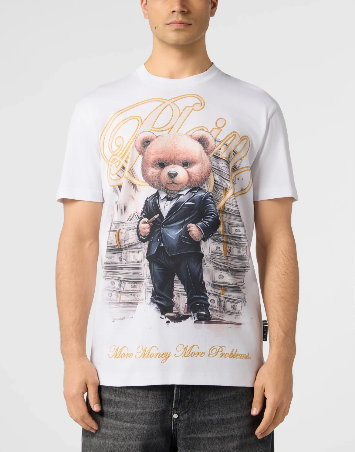 Round Neck T-Shirt Teddy Tuxedo, цвет: Белый