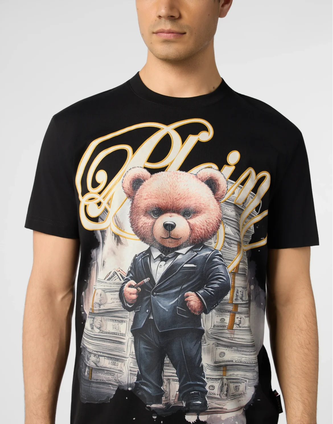 Round Neck T-Shirt Teddy Tuxedo, цвет: Черный