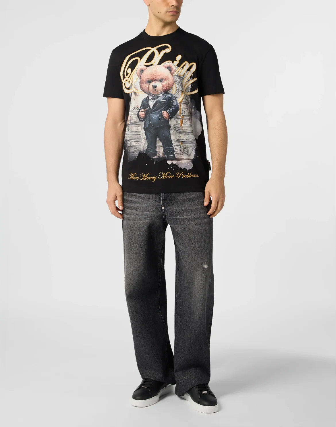 Round Neck T-Shirt Teddy Tuxedo, цвет: Черный