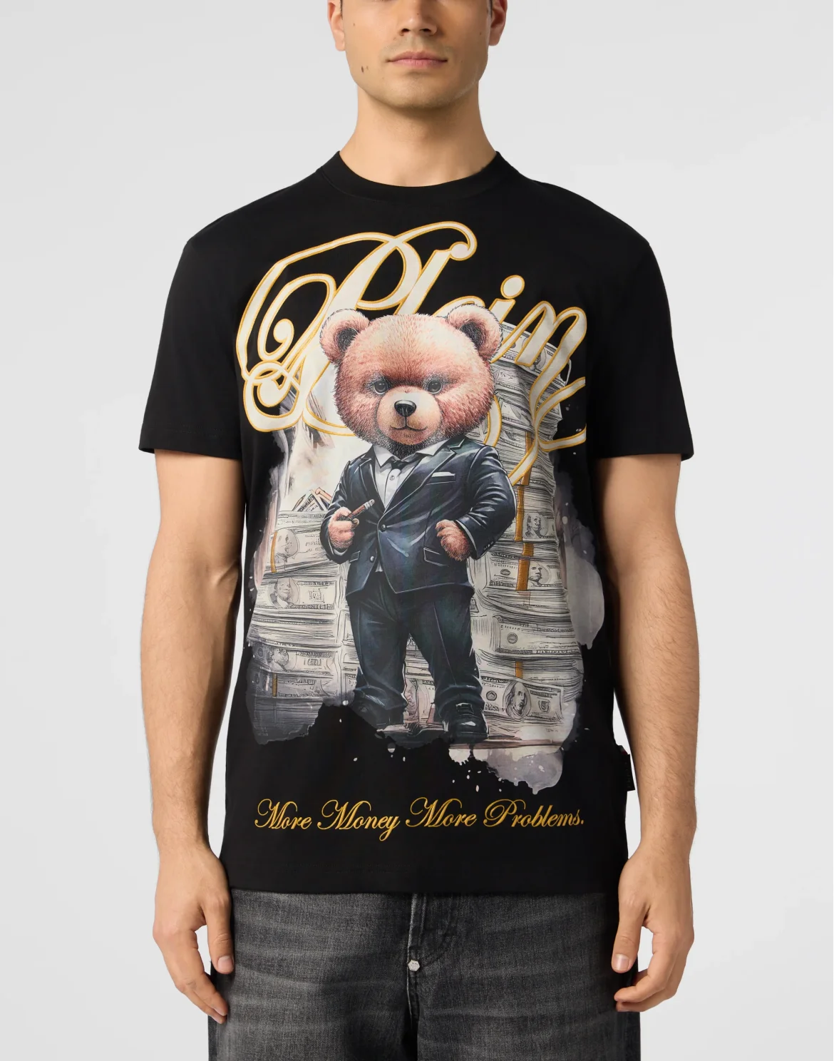 Round Neck T-Shirt Teddy Tuxedo, цвет: Черный