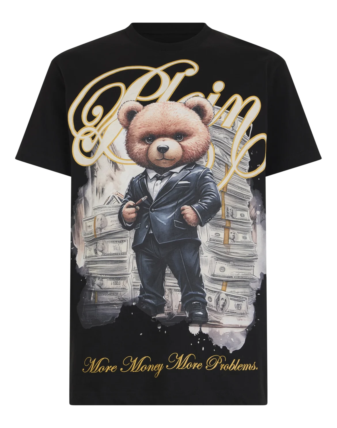 Round Neck T-Shirt Teddy Tuxedo, цвет: Черный