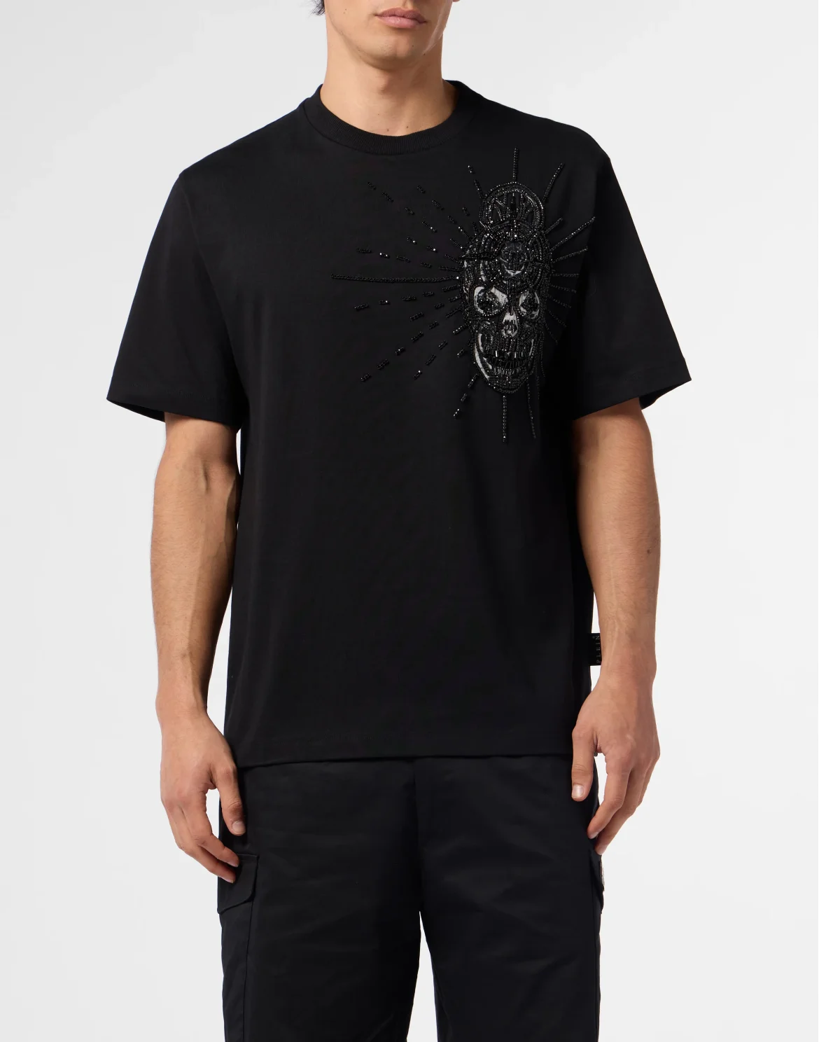 Round Neck T-Shirt Skull Stones, цвет: Черный
