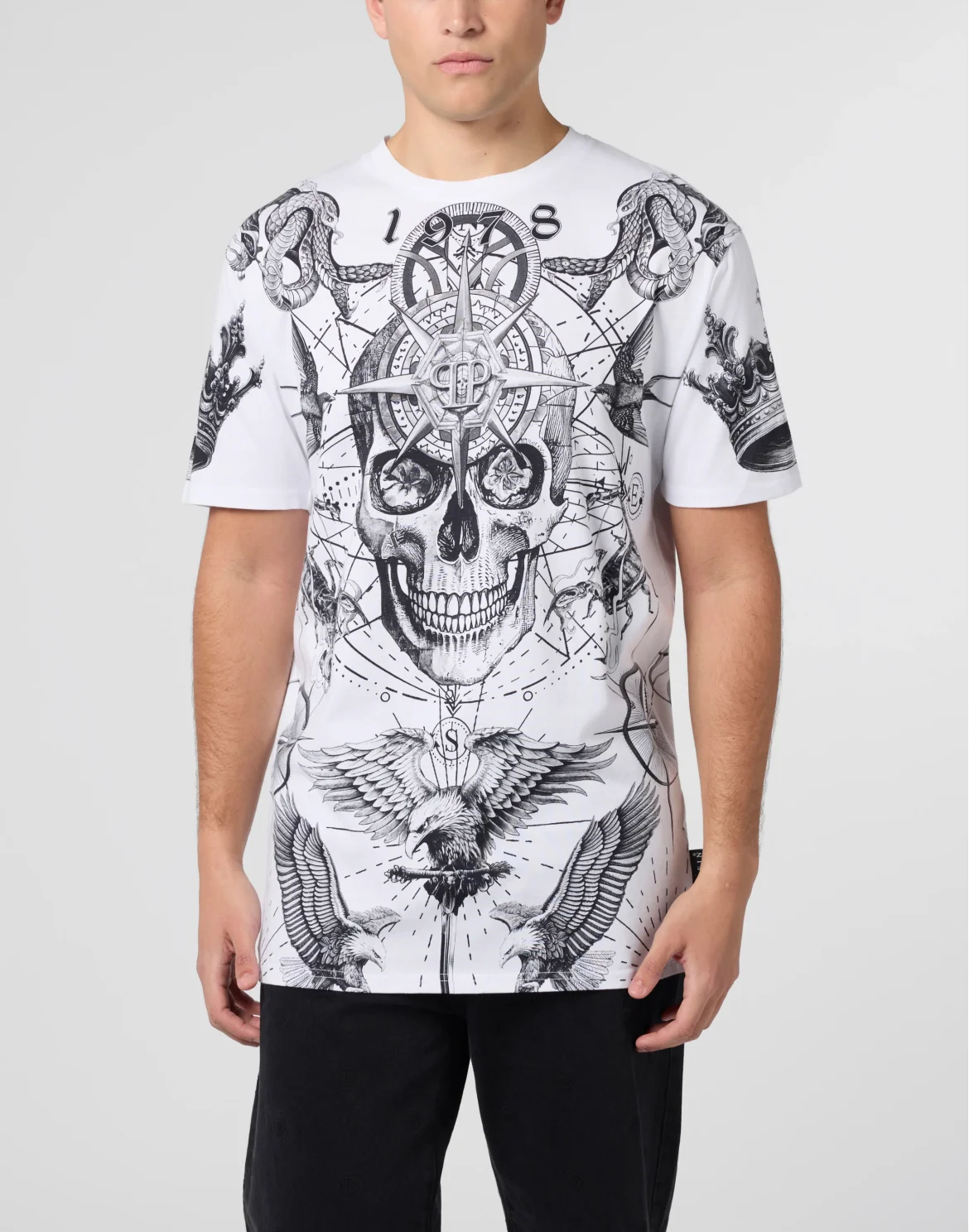 Round Neck T-Shirt Tattoo, цвет: Белый