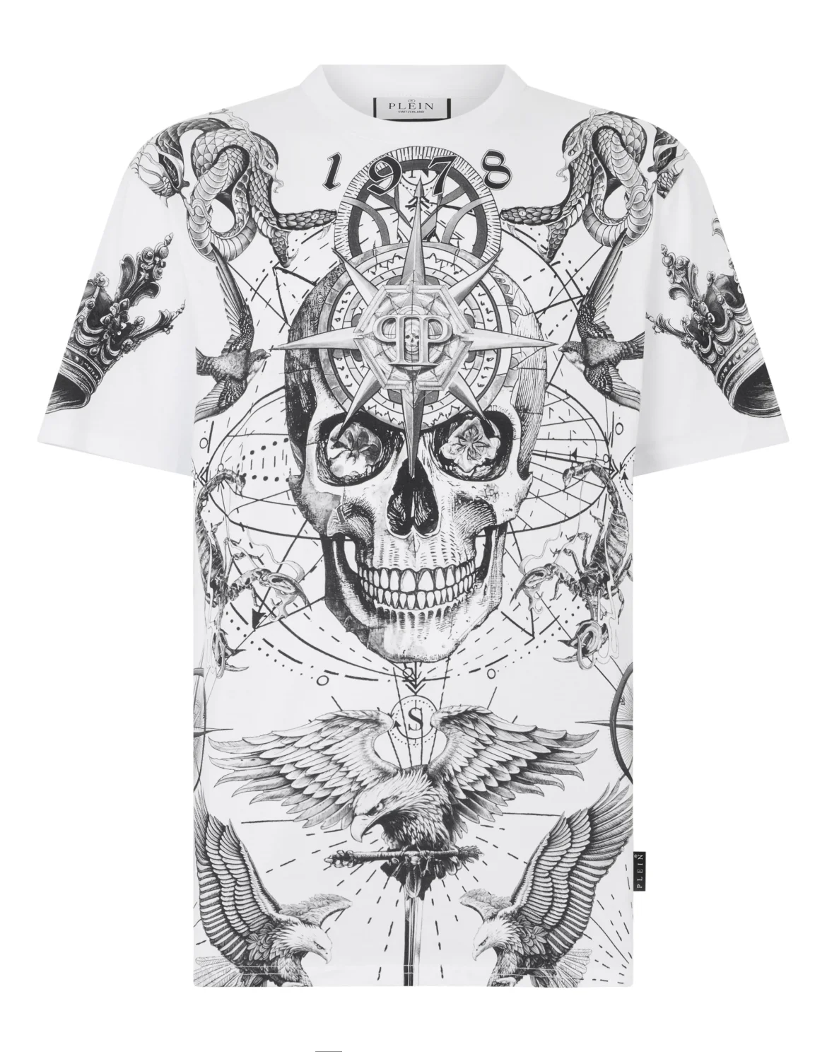 Round Neck T-Shirt Tattoo, цвет: Белый