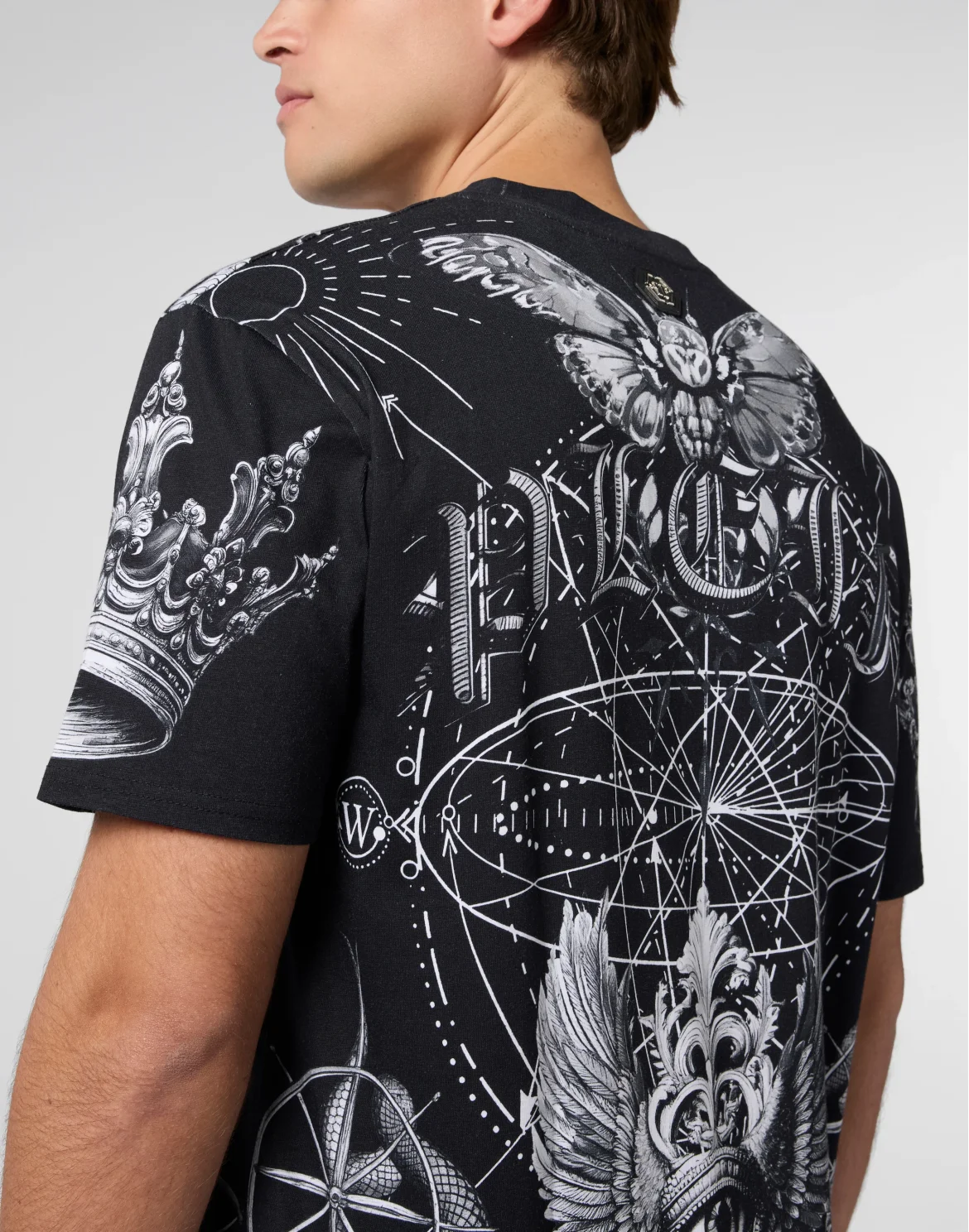 Round Neck T-Shirt Tattoo, цвет: Черный