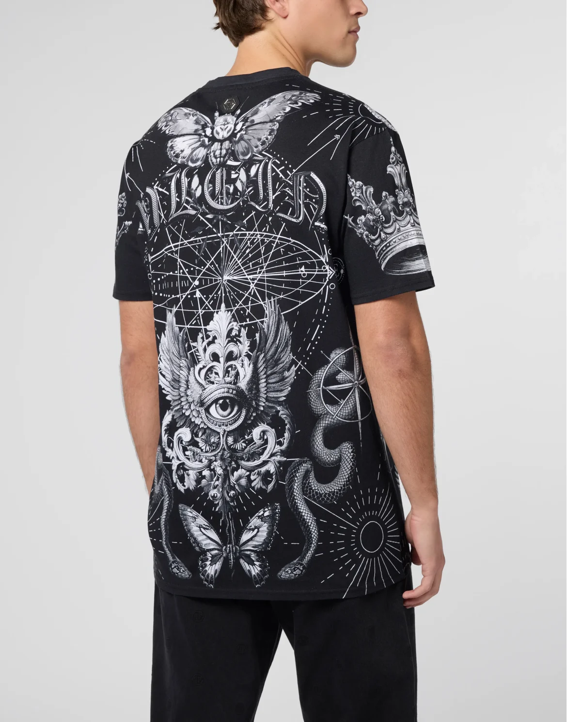 Round Neck T-Shirt Tattoo, цвет: Черный