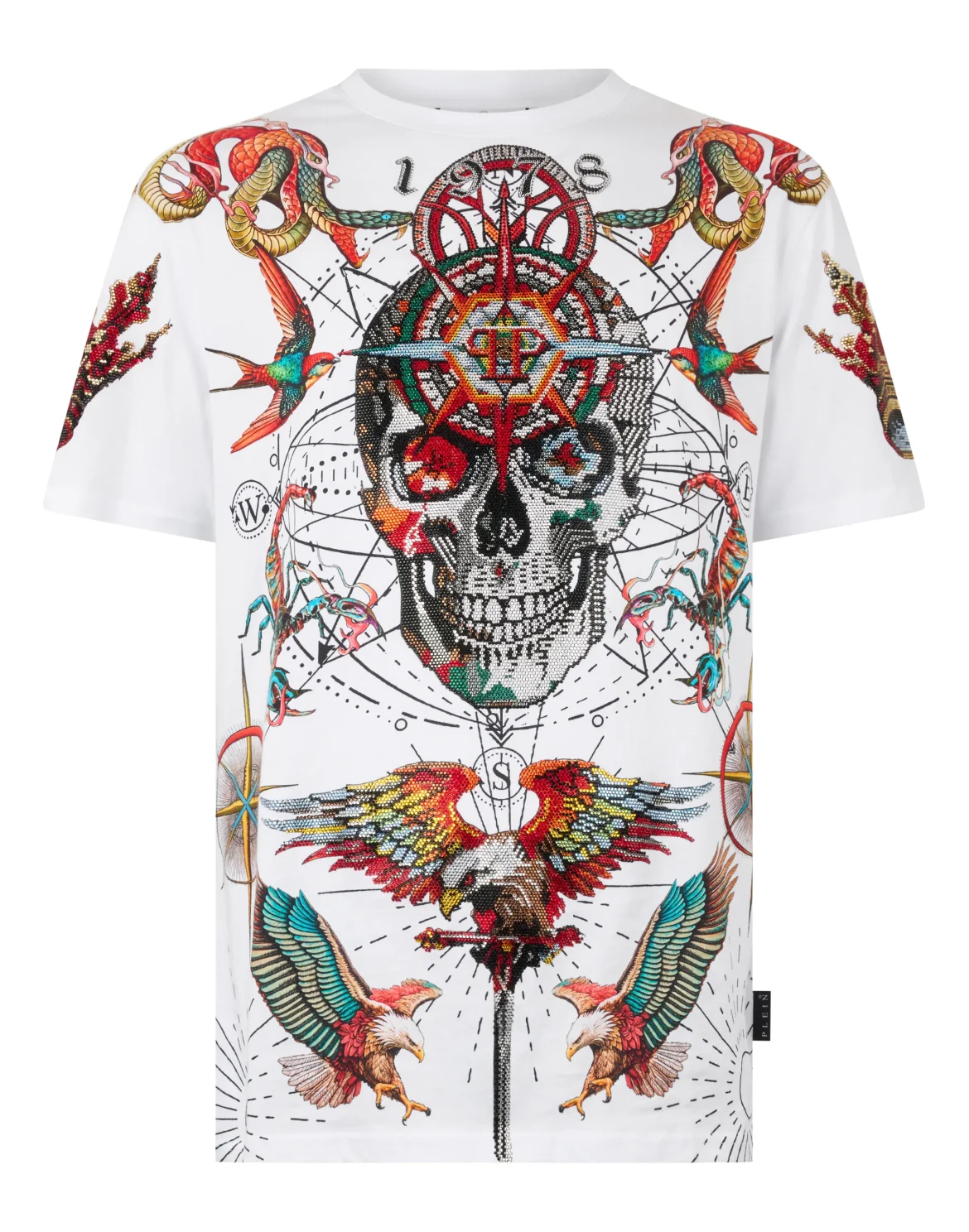 Round Neck T-Shirt Tattoo Stones, цвет: Белый