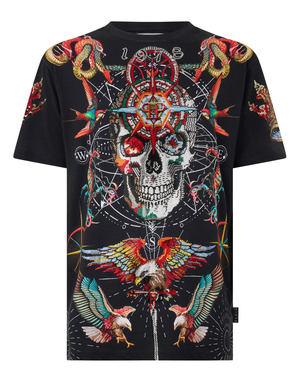 Round Neck T-Shirt Tattoo Stones, цвет: Черный