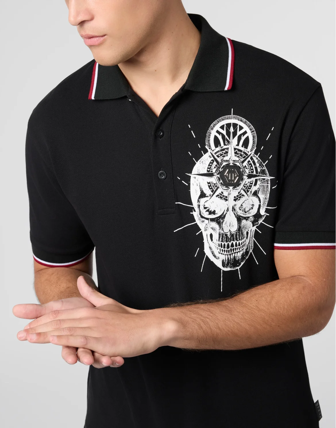 Polo T-Shirt Skull Tattoo, цвет: Черный