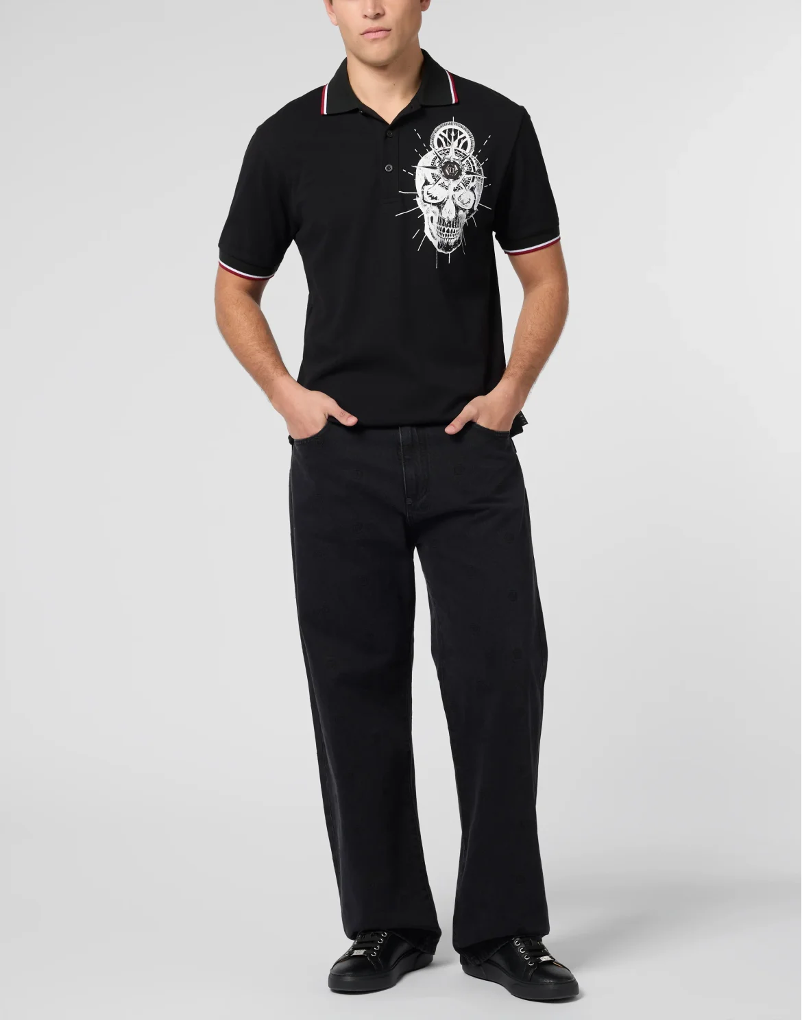 Polo T-Shirt Skull Tattoo, цвет: Черный